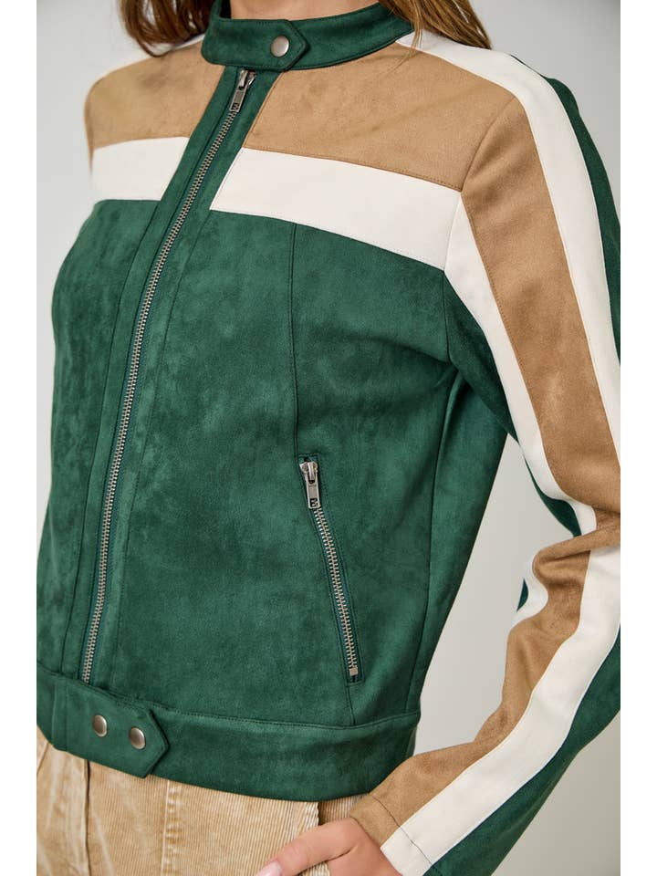 Mystree – wholesale Jacket – Women's – 60861 Color Blocked Moto Jacket5