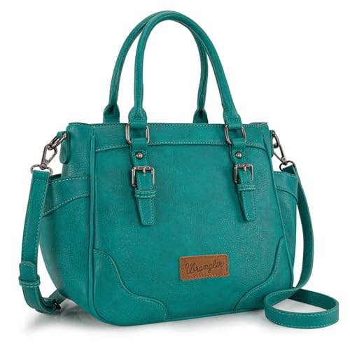 Wrangler Western Crossbody Tote 🛍️Turquoise for wholesale by Whiskey & Lace Outfitters /The Longhorn Hippie Co.