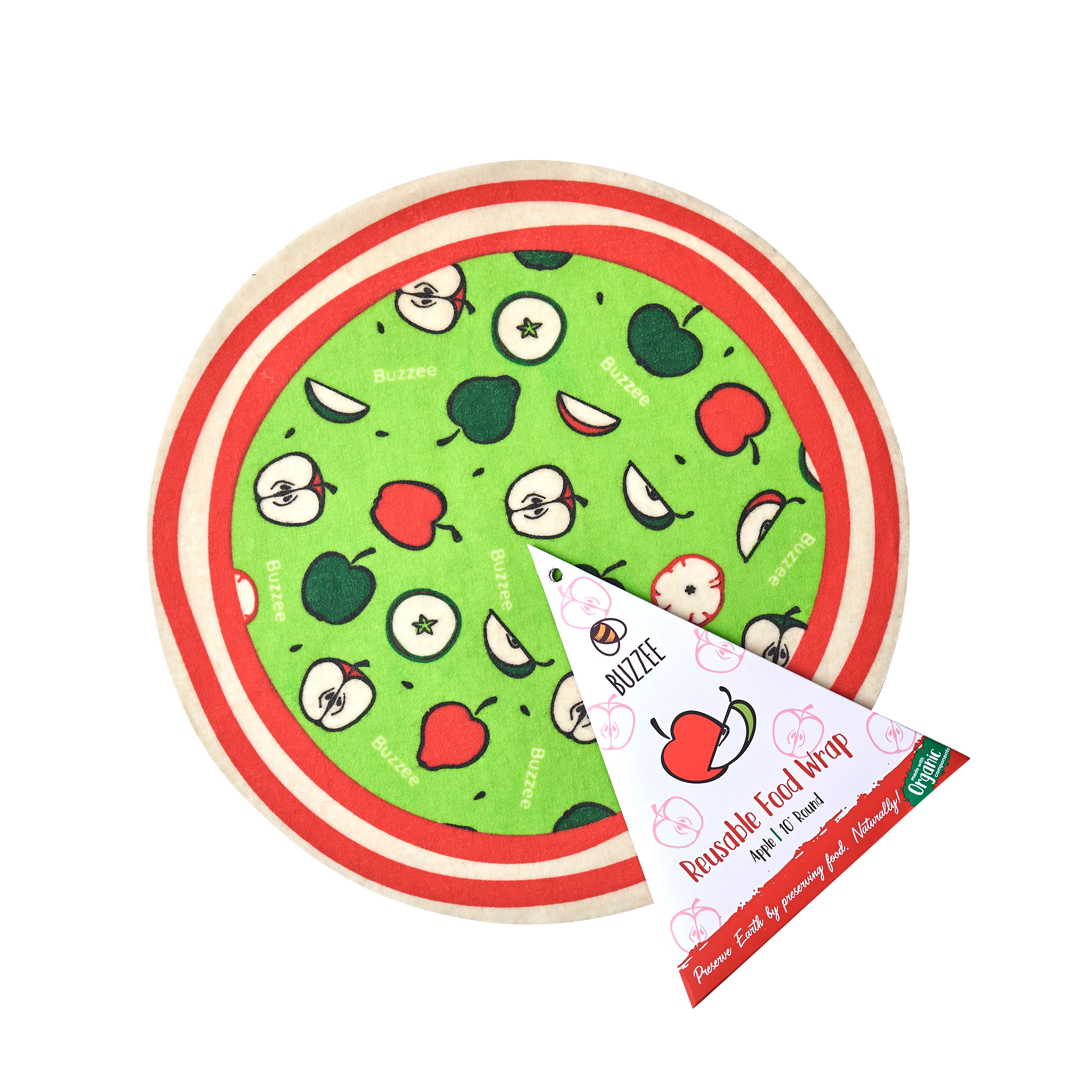 Buzzee - Vendita all'ingrosso Involucro/sacchetto per alimenti - Rounds - Apple - Involucri alimentari riutilizzabili in cera d'api1