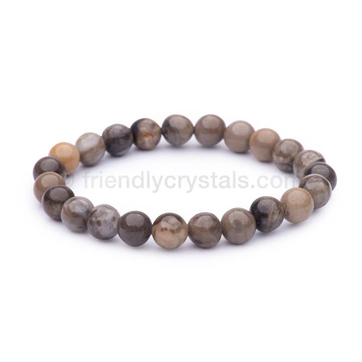 Pulsera Power de madera petrificada para venta al por mayor de Friendly Crystals