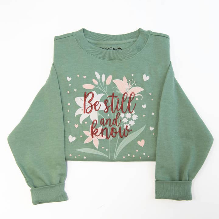 Be Still and Know Embroidered Crewneck Sweatshirt for wholesale by Love in Faith