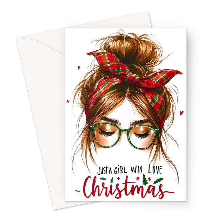 Just A Girl That Loves Christmas Greeting Card for wholesale by D'Sare