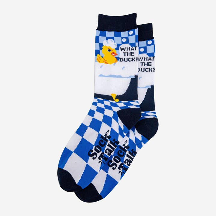 Sock Talk - Wholesale Socks - Men's - Men's Combed Cotton Crew Socks- Blue, What the Duck?4