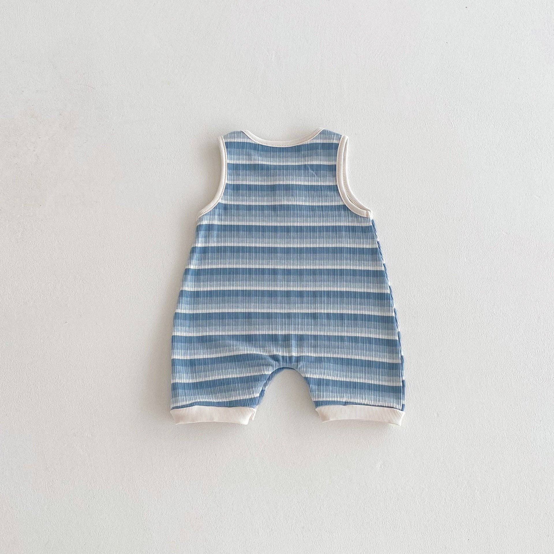 MyKids-USA® - Wholesale Jumpsuit - Baby - Summer Arrival Baby Unisex Casual Striped Sleeveless Rompers1