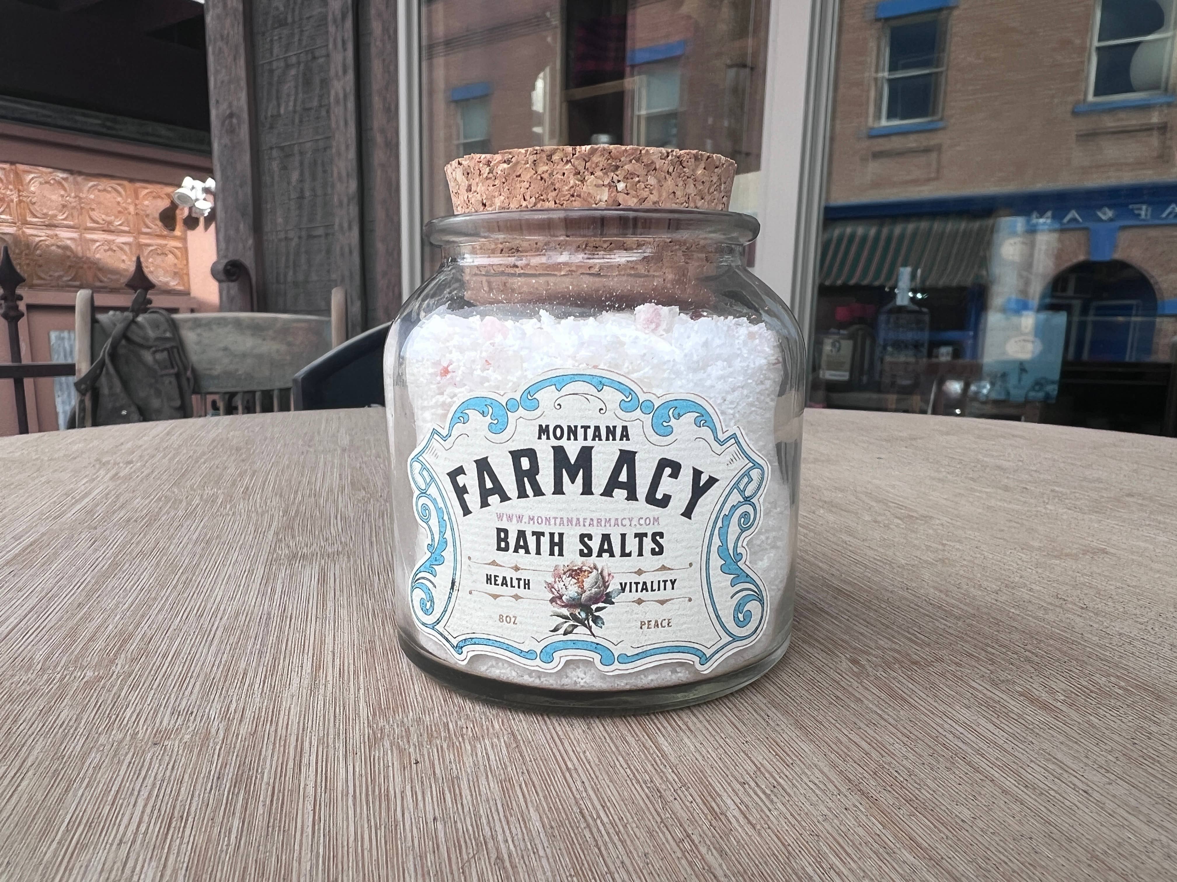 Montana Farmacy - Vente Sel de bain - Sels de bain moussants dans un bocal d'apothicaire à l'ancienne PEACE4