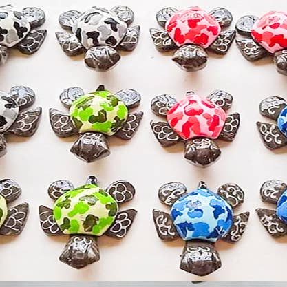 SS handcrafted Art - Venta al por mayor Figura decorativa - Camuflaje de Tortuga de Mármol 1.5"1