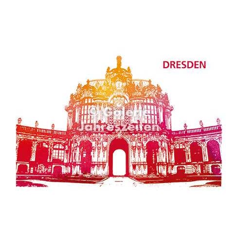 Karen Utermann Galerie Jahreszeiten - Wholesale Postcard - Dresden Zwinger art postcard