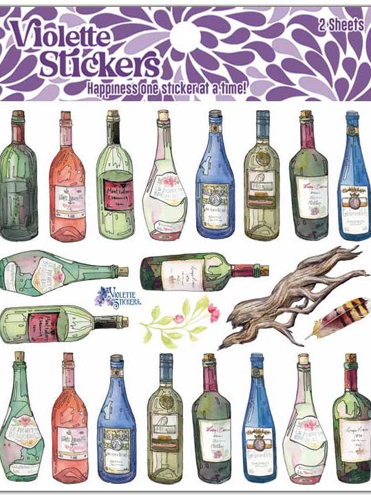 Autocollants pour bouteilles de vin K26 pour la vente par Violette Stickers