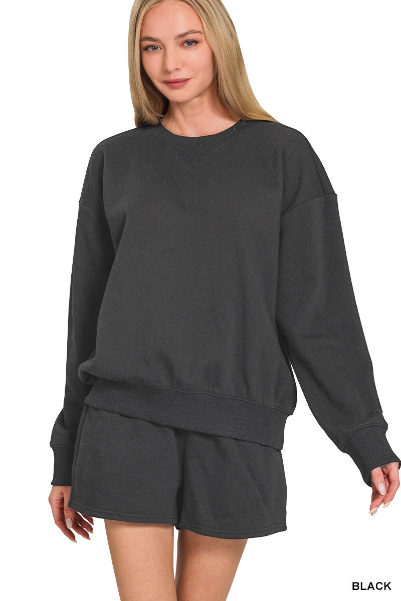 42POPS – wholesale Lounge set – Women's – .0806 Fleece Long Sleeve Sweatshirts & Shorts Set SI-284203