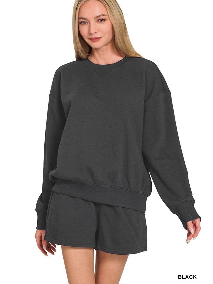 42POPS – wholesale Lounge set – Women's – .0806 Fleece Long Sleeve Sweatshirts & Shorts Set SI-284203