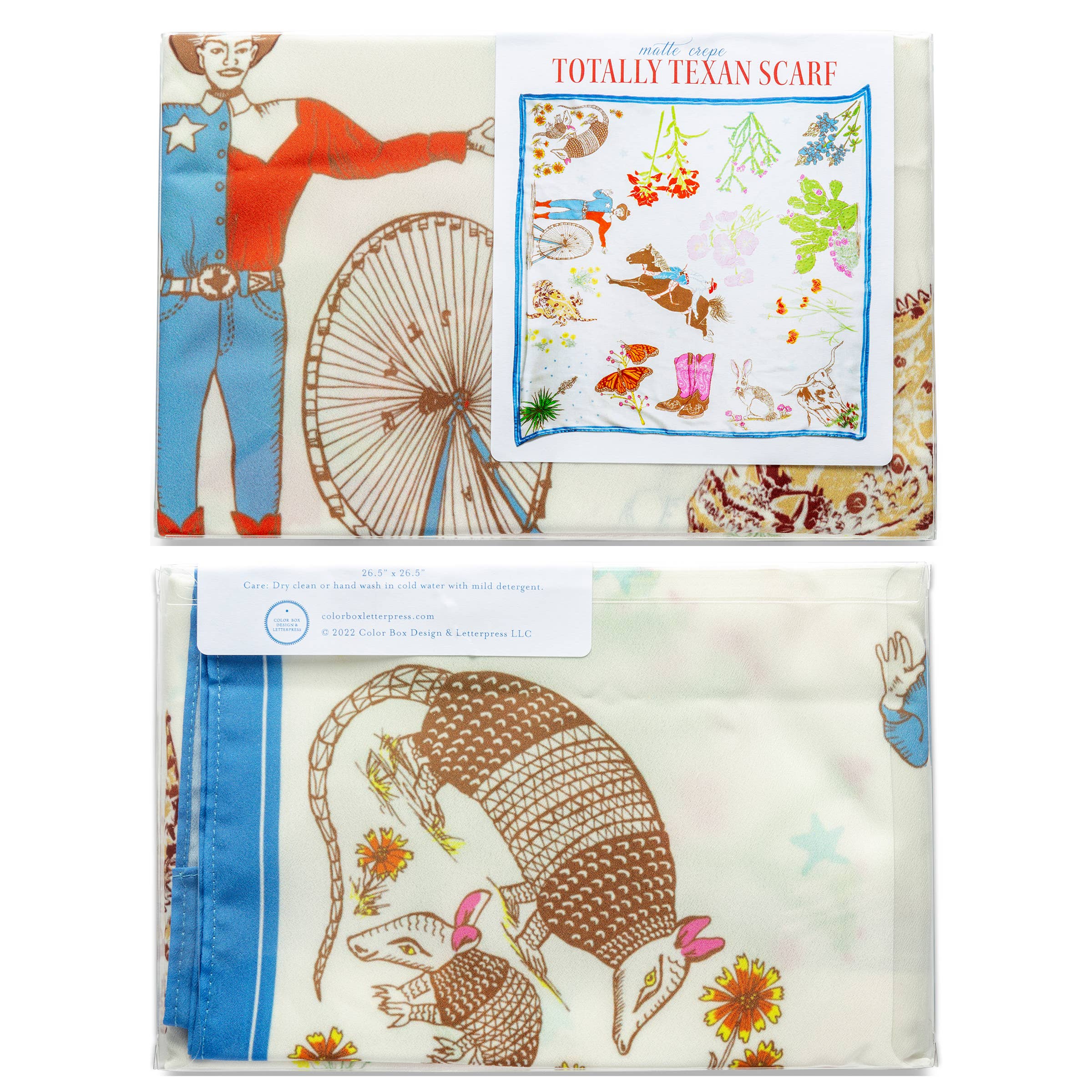 Color Box Design & Letterpress - Wholesale Scarf - Women's - Totally Texan | Texas Scarf2