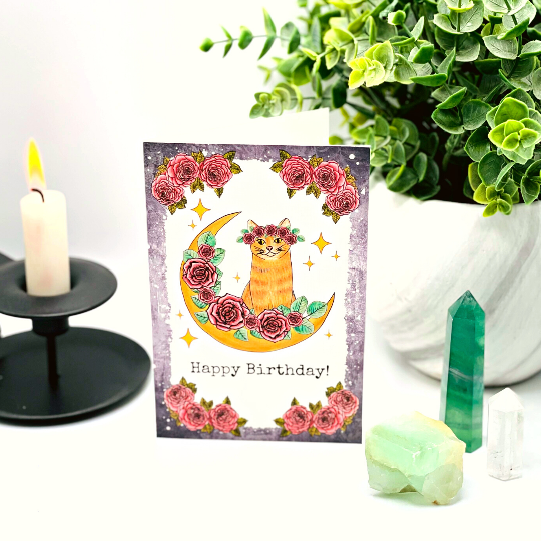 NOMAD Moon Magic - Wholesale Birthday Card - Birthday Card with Cat, Handmade and Hand-Illustrated3