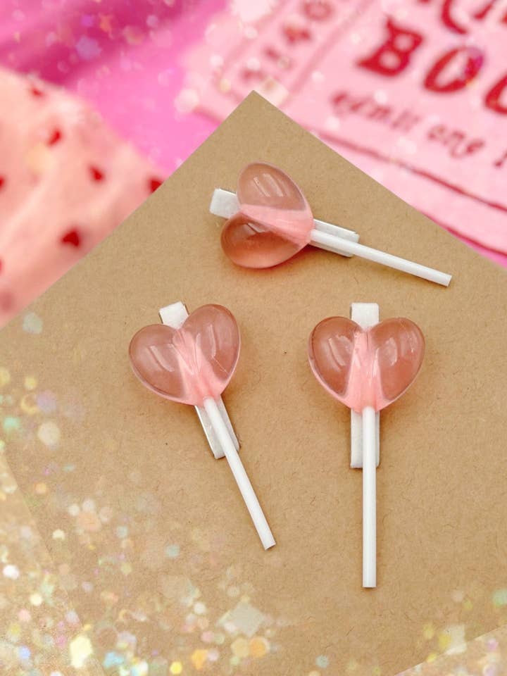 Red Lollipop // Specialty Clip for wholesale by Bend & Snap