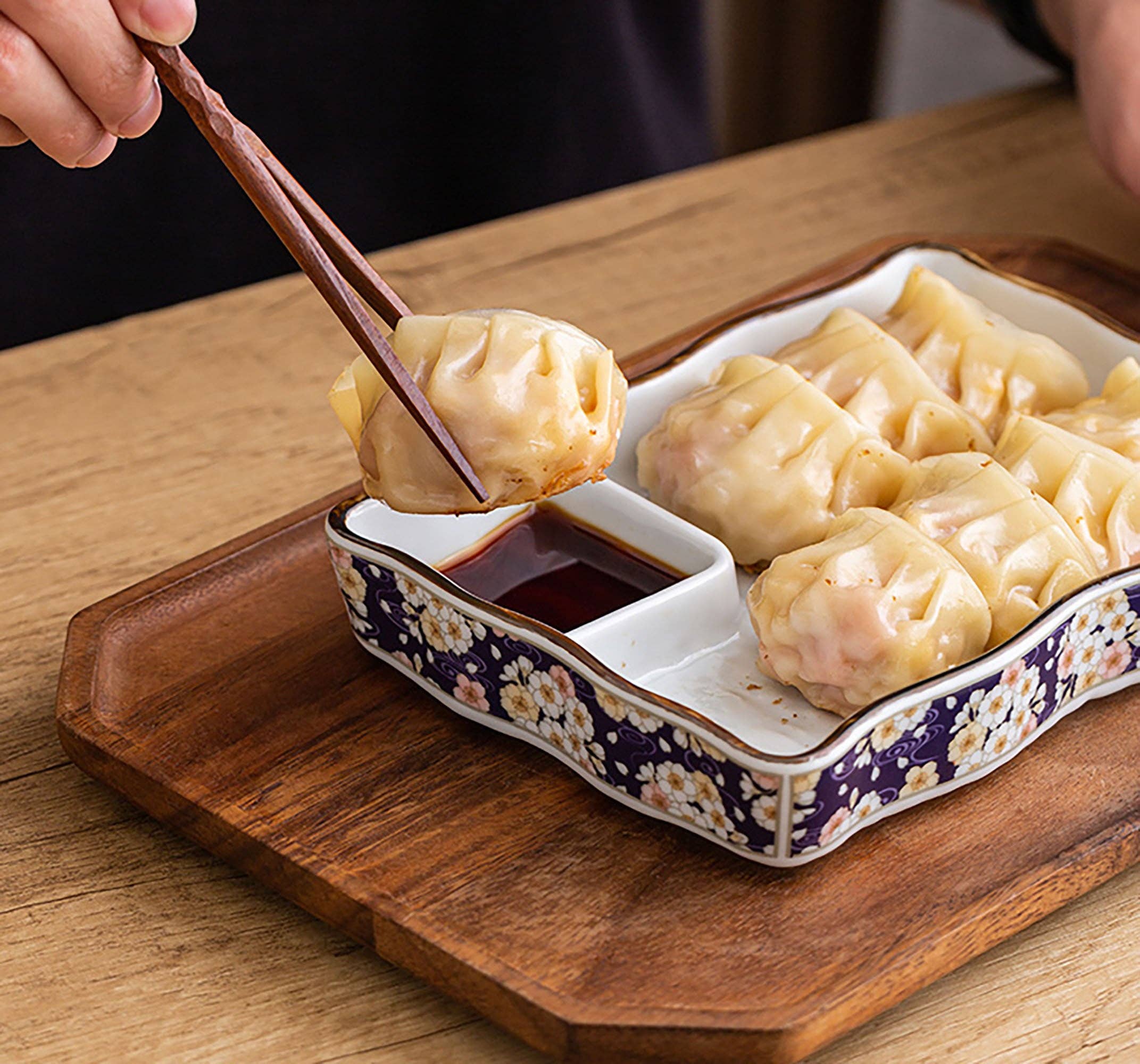 MinoCraft - Vente Plateaux de service - Assiette en porcelaine avec zone de sauce6