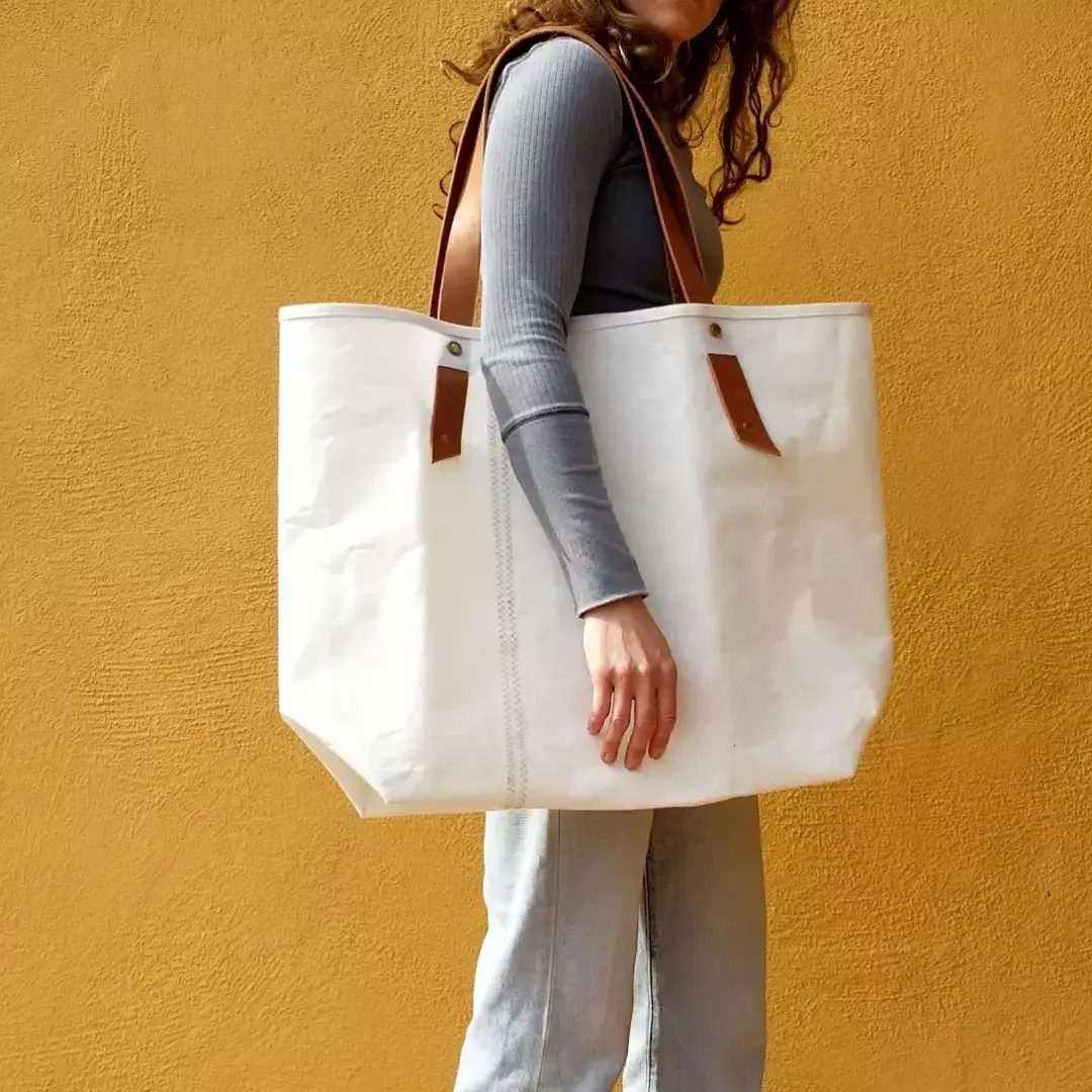 Landfall Leatherworks - Wholesale Beach Bag - The Lazarette Sailcloth Beach Bag6