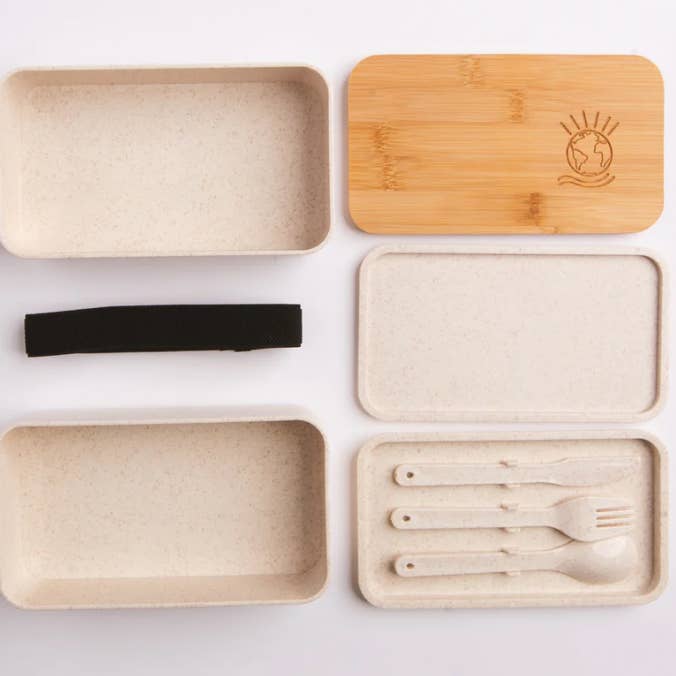 Bold Box - Wholesale Lunch Bag/Box - Bento Box - 3 Tiered Sustainable Wheat Straw Bento Box3