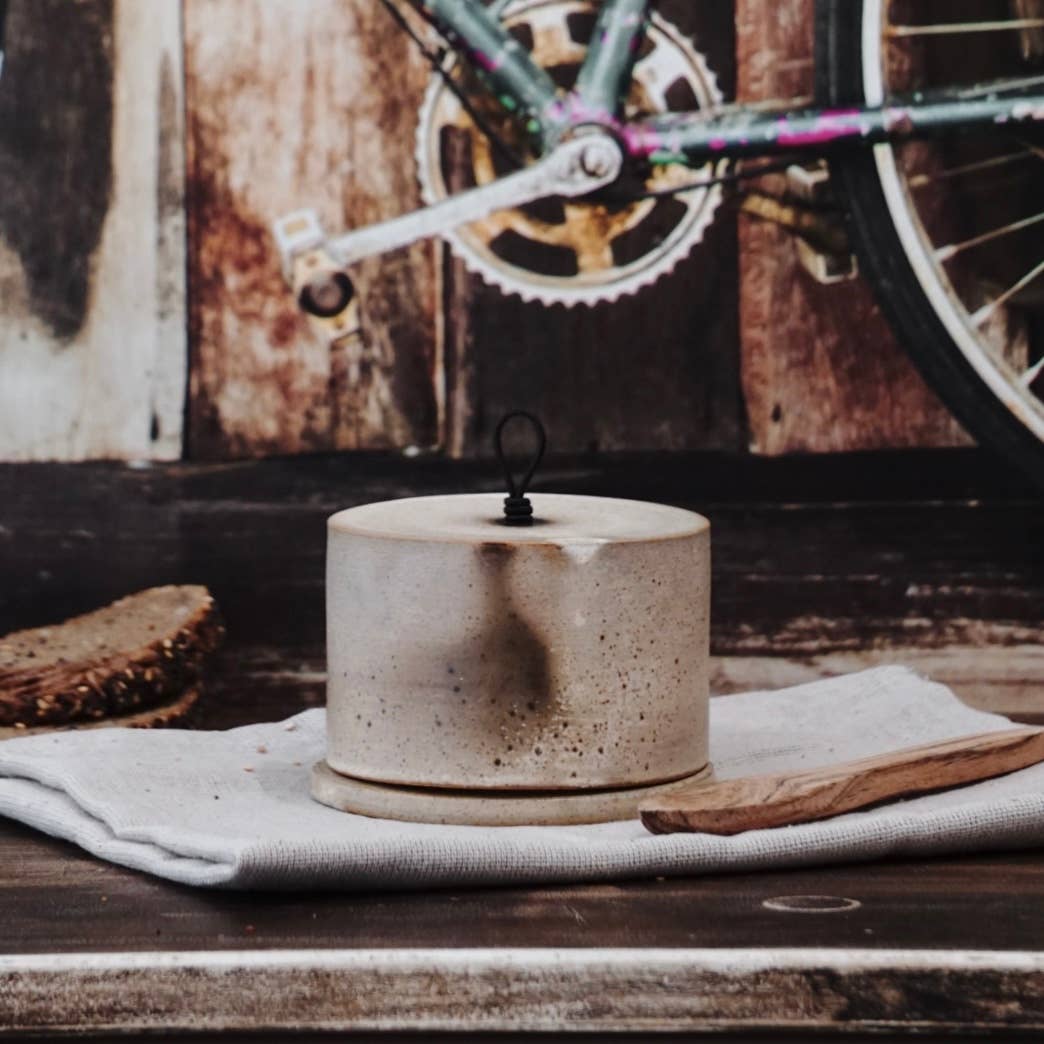 Ana Miranda Ceramics - Wholesale Butter Dish - Sand Butter dish3