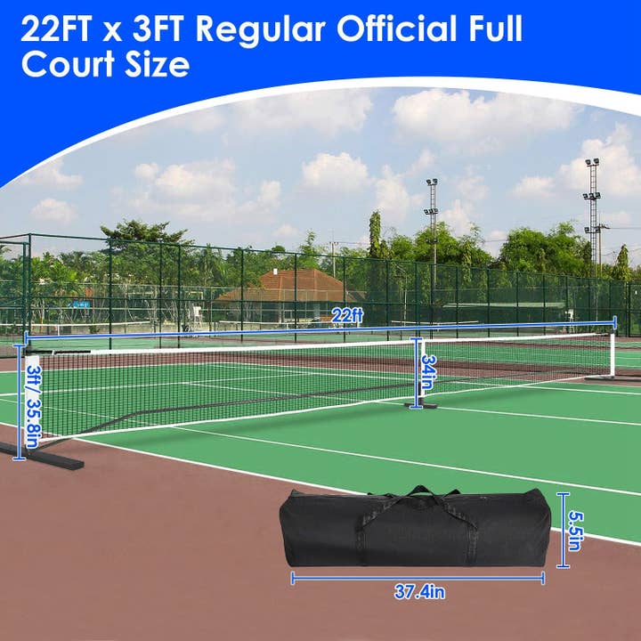 Hard Rock Health Stores - Wholesale Sporting Accessories - Portable Pickleball Net Set 22ft Regulation Size5