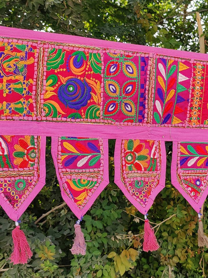 Door And Window Decor Handmade Beautiful Patchwork Valances for wholesale by bhavnas boutique