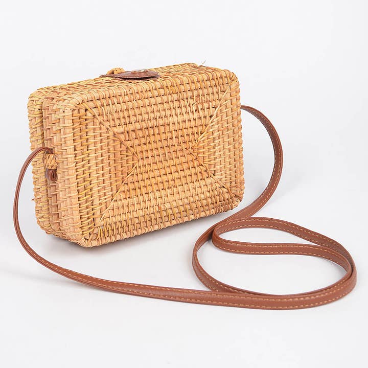 Natural Bamboo Crossbody Bag for wholesale on Faire
