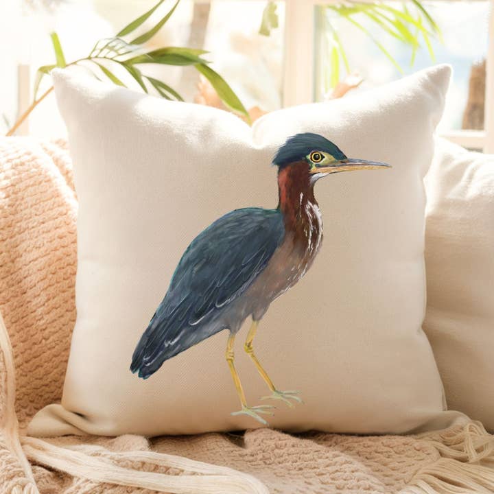 Grøn Hejre Fuglepude for engroshandel hos MerikaArt