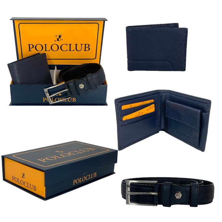 ALBAsrls – Großhandel Geschenkboxen – Herren-Set POLOCLUB Gürtel + Geldbörse