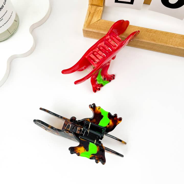mildstyles - Wholesale Hair Clip - Women's - 4" T-Rex Acetate Hair Claw Clip - Earth Ruler