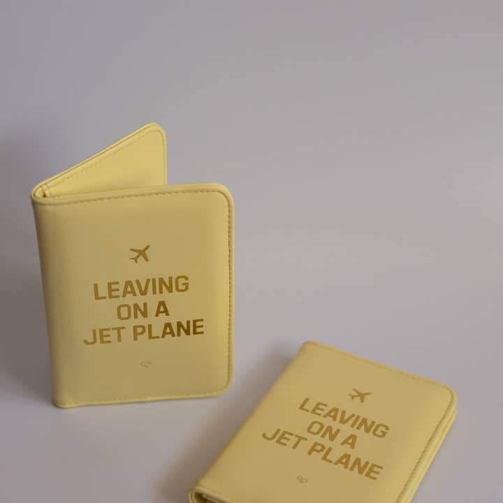 The Cold Hearted Collective - Wholesale Passport Case - Women's - Leaving On A Jet Plane Passport Cover Wallet Pastel Yellow
