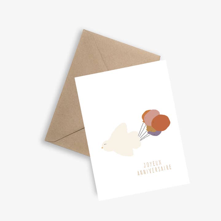 Dans les Airs - Carte simple d'anniversaire pour la vente par LE PAPIER GRAPHIQUE