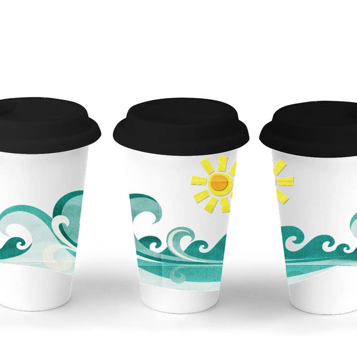 Big Wave Insulated Tumbler with Cover for wholesale by The Traveled Lane®