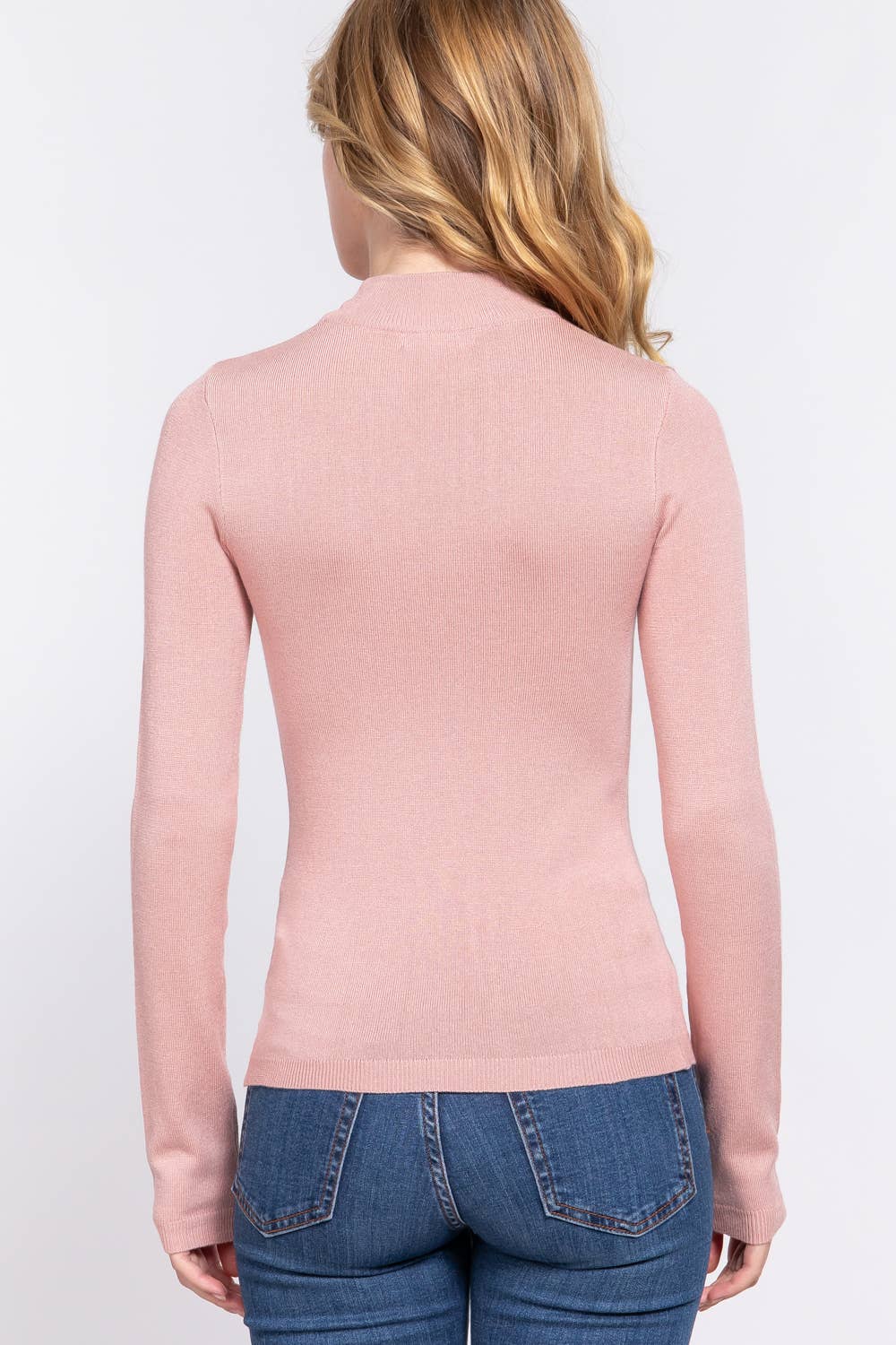 Active Basic | Active USA - Venta al por mayor Jersey de punto - Mujer - Suéter básico de manga larga con cuello simulado52