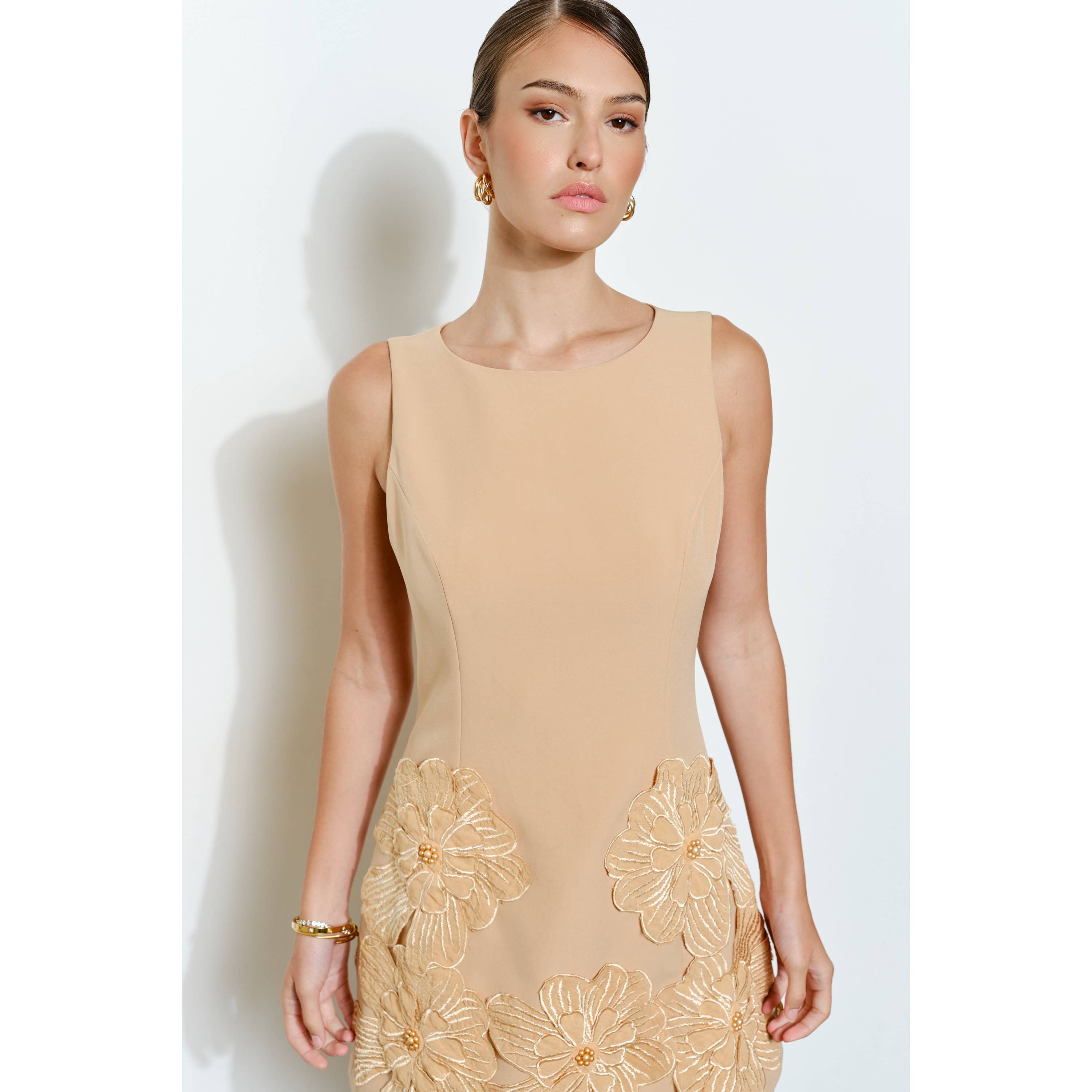 INA - Wholesale Dress - Women's - Floral Applique Sleeveless Mini Dress27