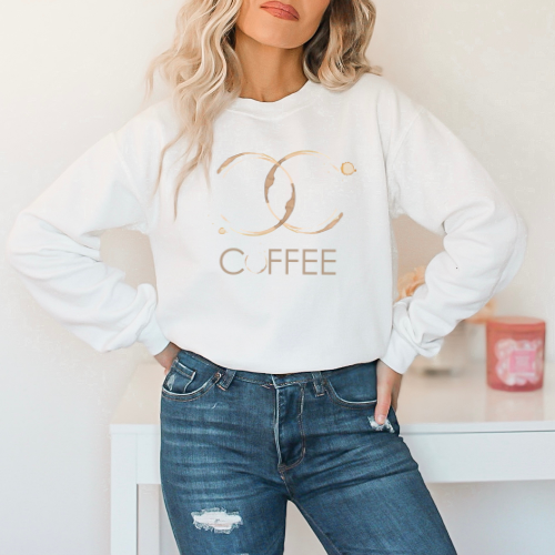 Wild Indigo - Vente Sweat-shirt à imprimés – femme - Chandail à col rond Coffee Stain1
