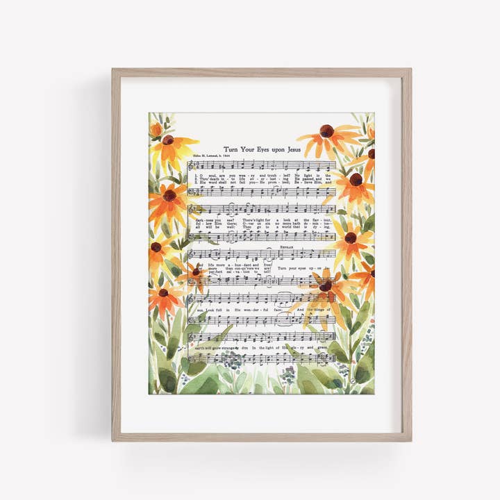 Marydean Draws - Wholesale Art Print - "Turn Your Eyes Upon Jesus" Black-Eyed Susan Hymn Print1