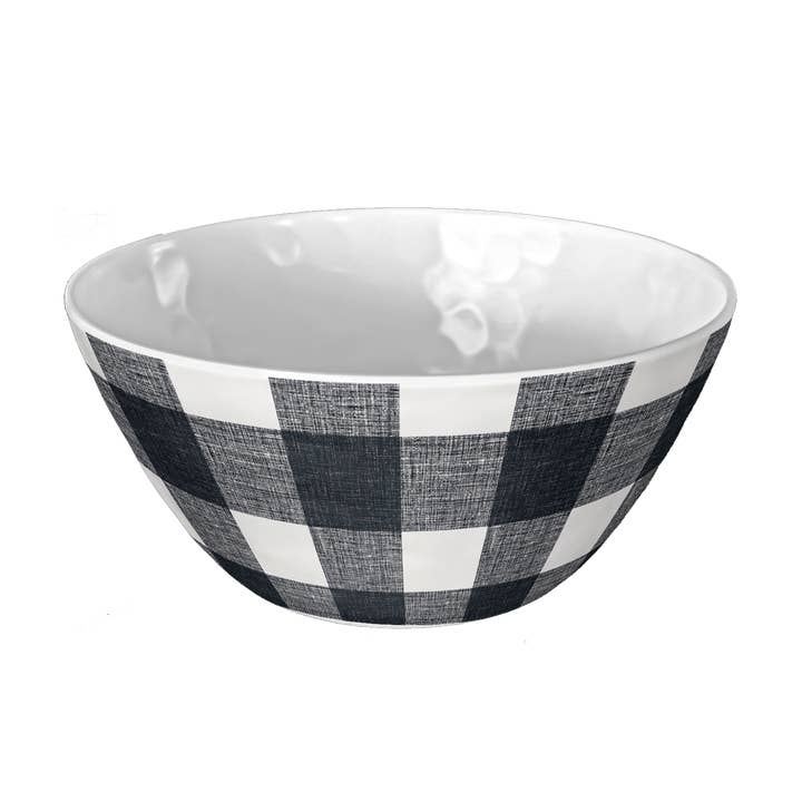 TarHong - Wholesale Dinnerware Set - Vintage Black & White Buffalo Check Dinnerware,100% Melamine