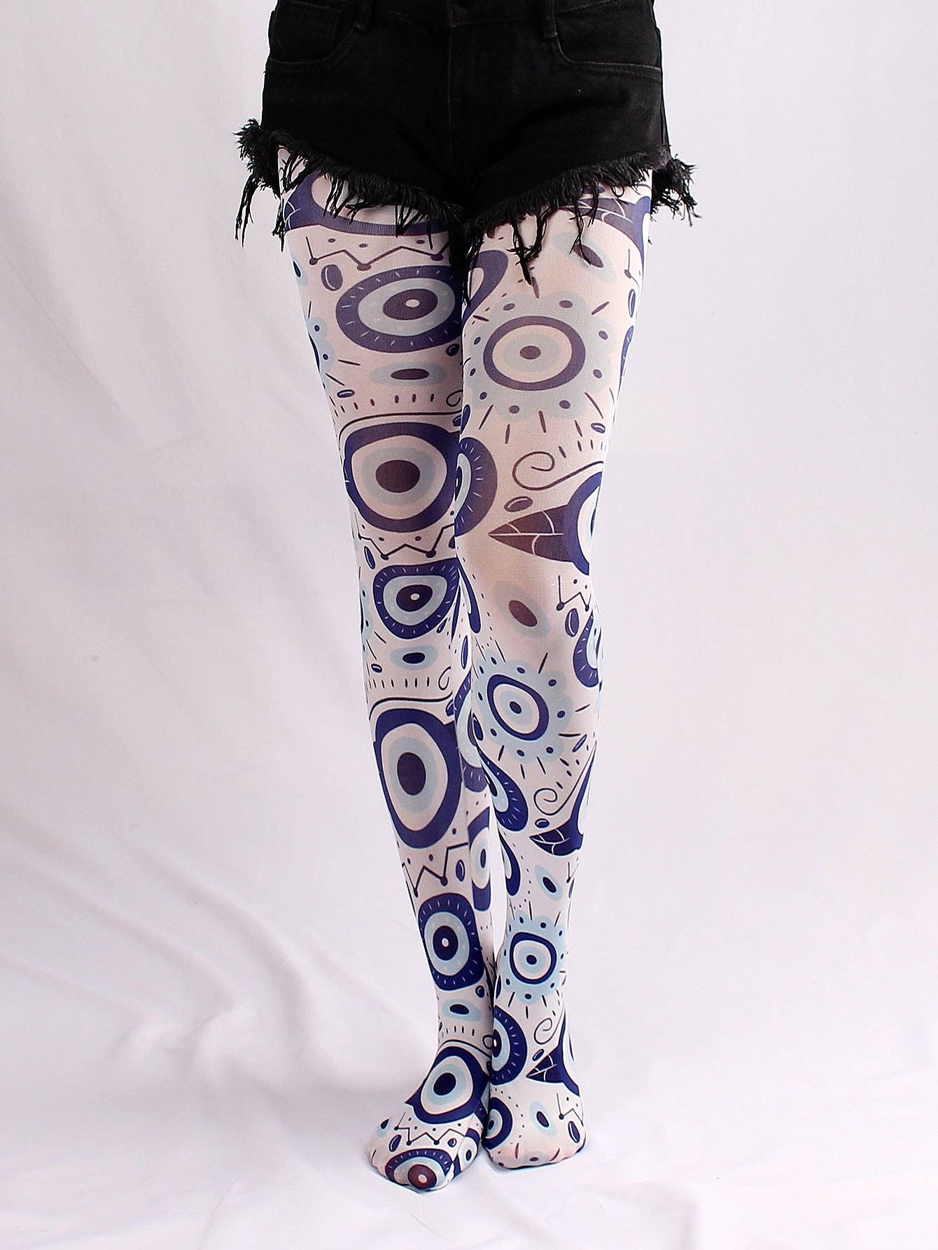 SALINA TRADING INC - Wholesale Tights - Women's - Devil Eye Floral Print Tights Stylish All-Season Stockings7