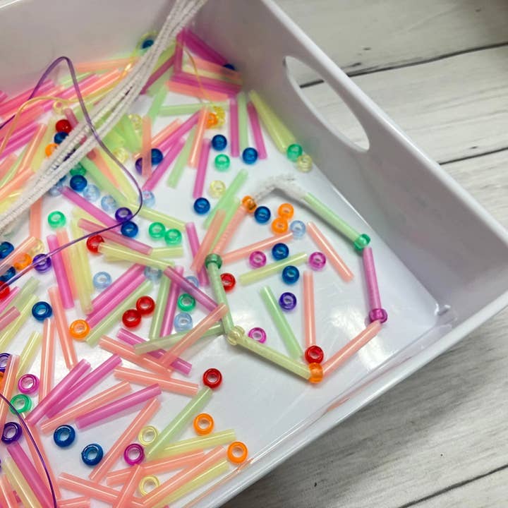 Curious Learning and Sensory - Wholesale DIY craft kit – Child - Threading Bright Sensory Bin, Sensory Bins for Kids, 2