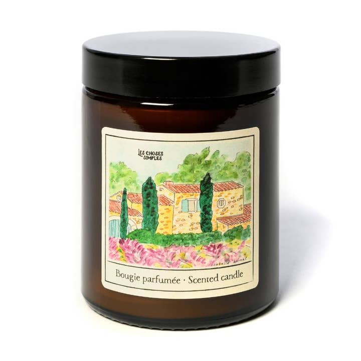 Mellemstørrelse lys "Lavendelmarker" for engroshandel hos Les Choses Simples