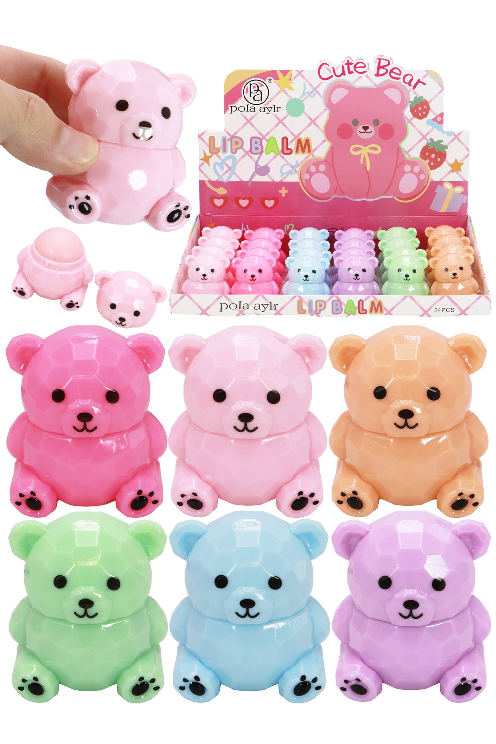 Cap Zone – wholesale Lip Balm – Teddy Bear Moisturizing Lip Balm Collection2