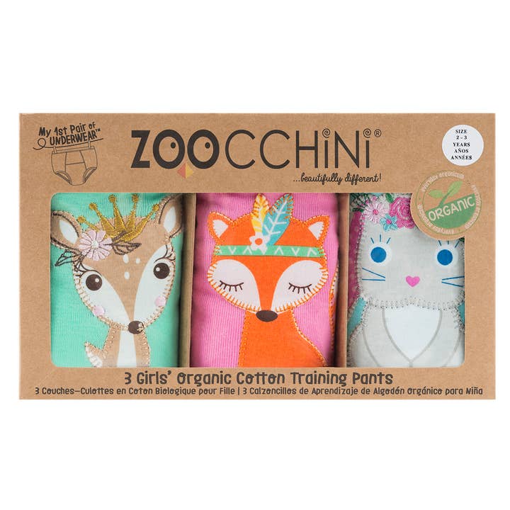 ZOOCCHINI – wholesale Underkläder/blöjskydd - Baby – Ekologisk Bomull 3 PC Potty Träningsset - Woodland Prinsessor3