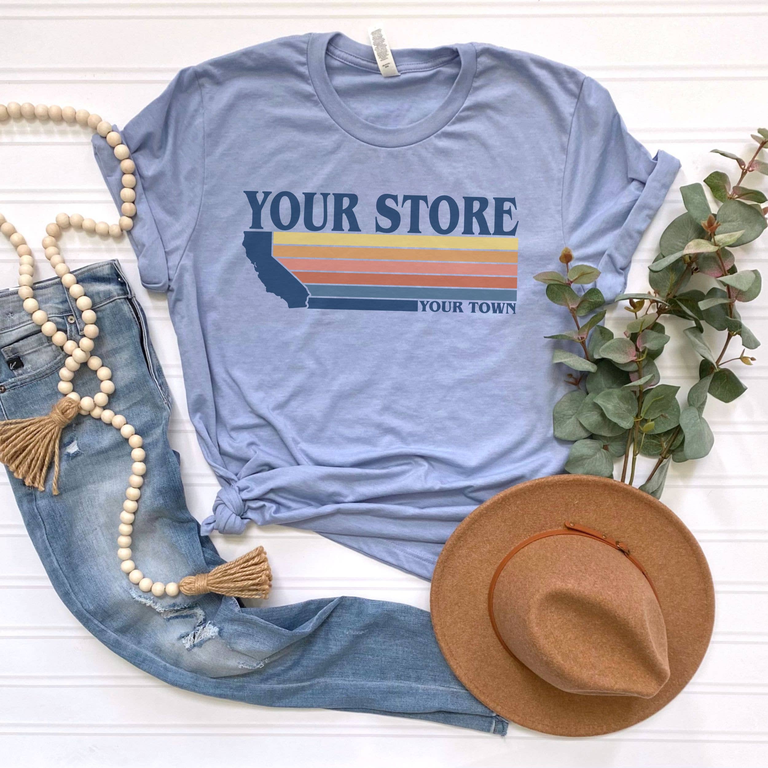 Bravo Glass – Großhandel T-Shirt mit Siebdruck – Unisex – Benutzerdefiniertes Stadt- oder Laden-Retro-Sonnenuntergangs-Shirt auf Bella Canvas1