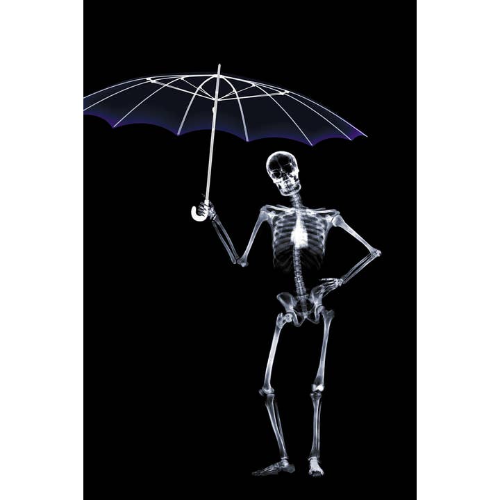 Gotham Gifts - Venta al por mayor Pósteres - Póster fotográfico de rayos X con un esqueleto sosteniendo un paraguas, 12 x 18