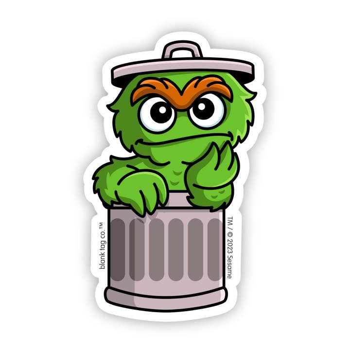 Blank Tag Co. Stickers - Waterproof Stickers - Wholesale Sticker - Oscar The Grouch Sticker0
