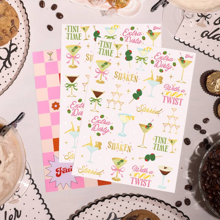 xo, Fetti - Wholesale Temporary Tattoo - Extra Dirty Martini Temporary Tattoos | 50 Pack, Cheers3