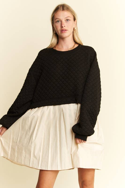 JADE BY JANE – Großhandel Kleid – Damen – LANGÄRMLIGES PLISSEE-ROCKKLEID AUS BAUMWOLLE3