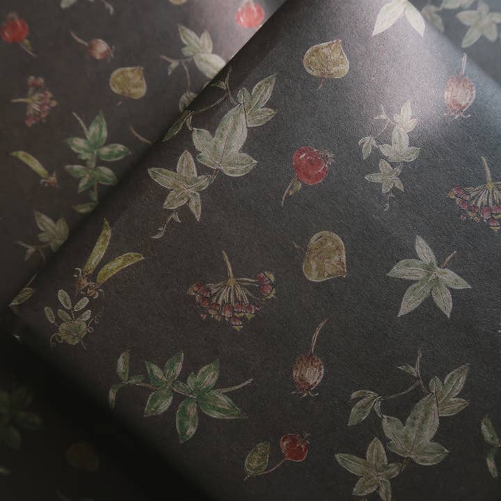 MyDesignPictures – wholesale Wrapping paper roll – Set Of 3 Pieces botanical Kraft Wrapping Paper6