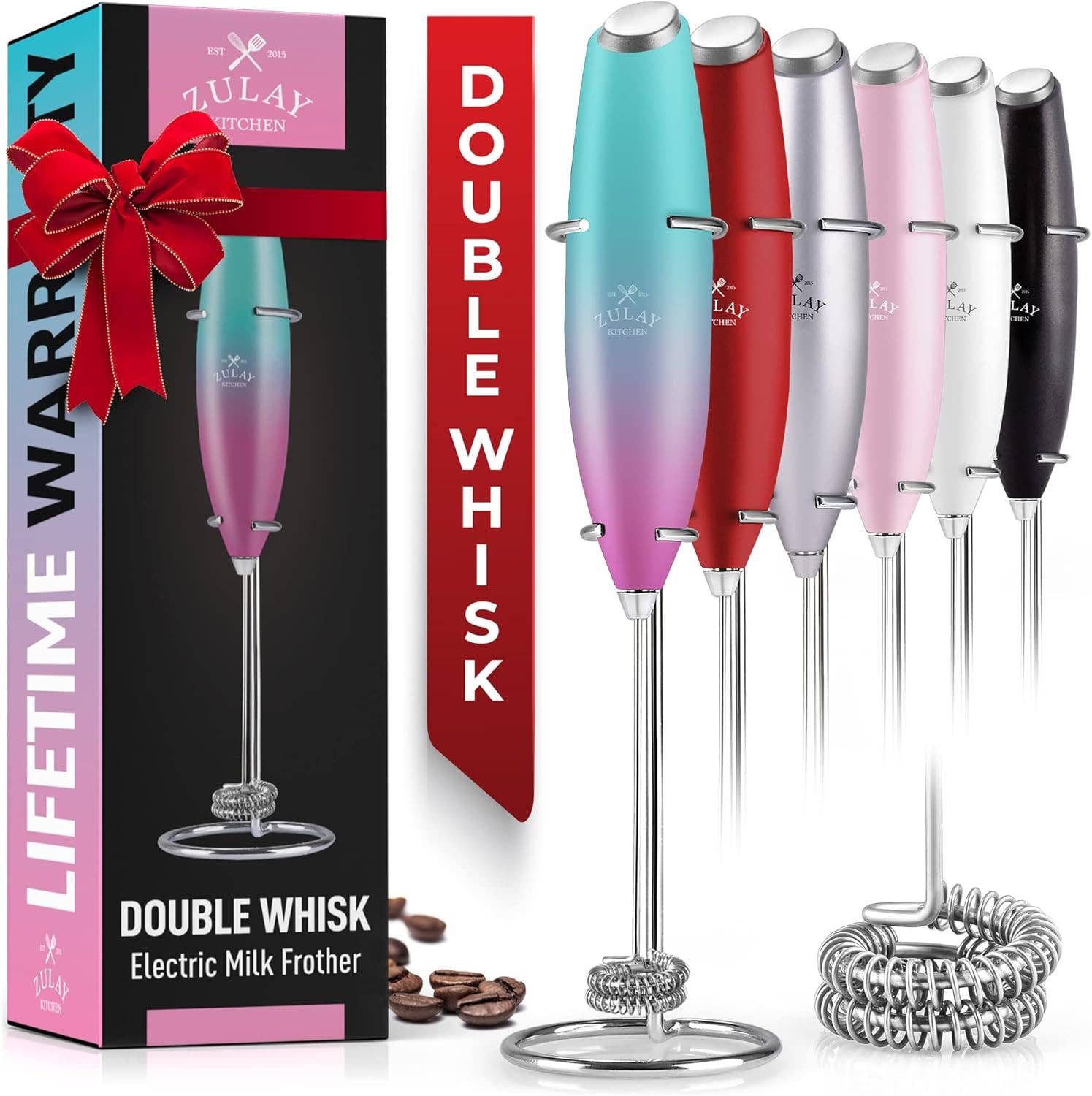 Zulay Kitchen - Vente Ustensile/gadget de cuisine - Mousseur à lait électrique portable avec double fouet Zulay14
