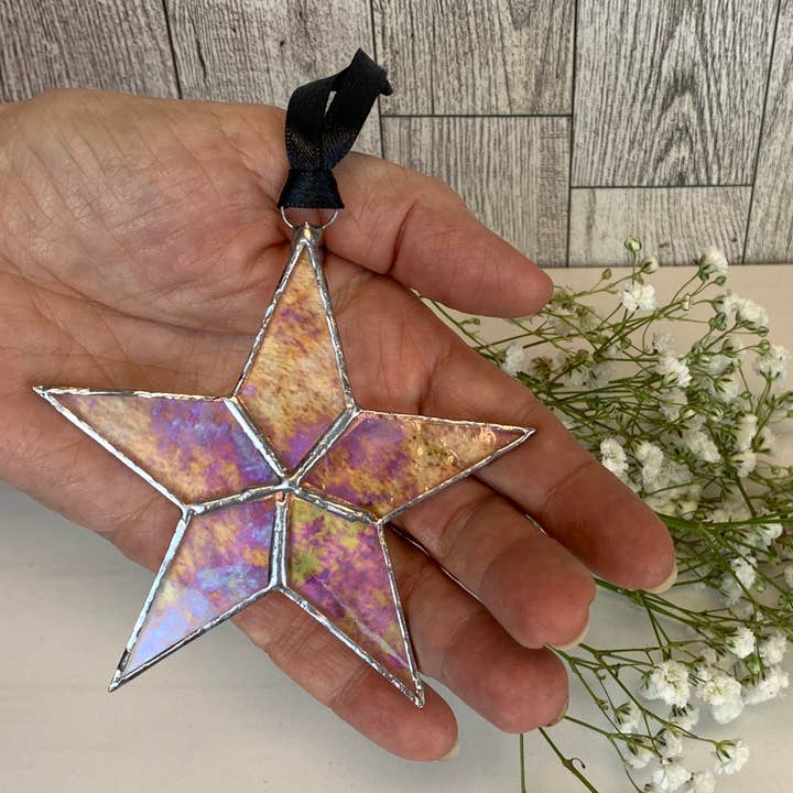 The Grandparent Gift Co. Inc. – wholesale Ornament – You + Shine: Warrior Handmade Stained Glass Star 7703