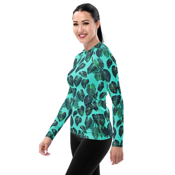 Philodendron gloriosum - Women's Long Sleeve Rash Guard for wholesale by Inspired Botanical Design