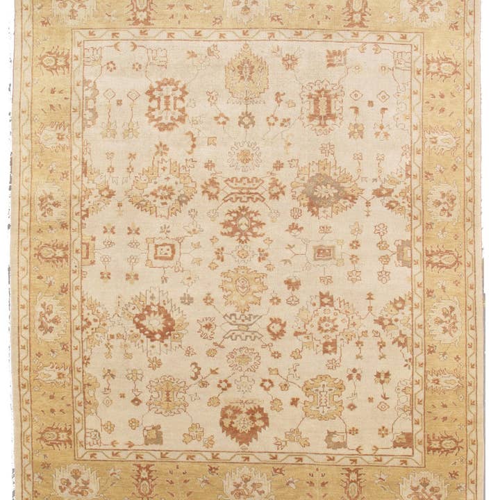 Oushak handknuten matta, elfenben/guld 3,48 m x 3,61 m för wholesale av Canvello